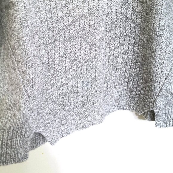 NWOT LOFT Wool Blend Mixed Knit Pattern V Neck Sweater Light Grey Heather Size S - Picture 4 of 7